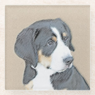 Dessous-de-verre En Verre Peinture de Chien de Montagne bernois - Art origin