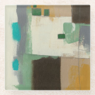 Dessous-de-verre En Verre Peinture d'expressioniste avec les courses lourdes