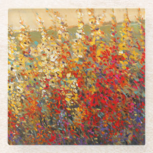 Dessous-de-verre En Verre Peinture murale lumineuse de jardin des fleurs