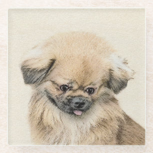 Dessous-de-verre En Verre Peinture Pekingese - Cute Original Chien Art