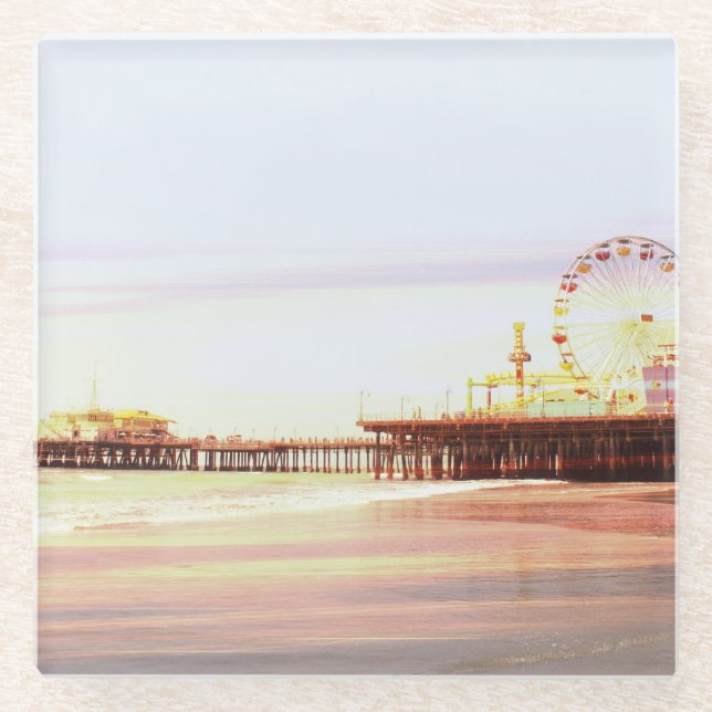 Dessous-de-verre En Verre Père Noël Monica Pier Sunrise (Devant)