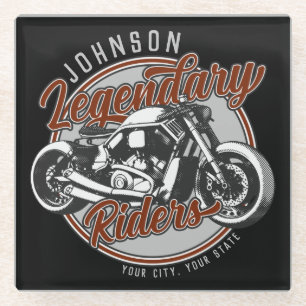 Dessous-de-verre En Verre Personalized Motorcycle Legendary Rider Biker