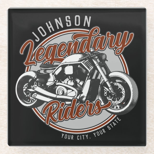 Dessous-de-verre En Verre Personalized Motorcycle Legendary Rider Biker (Devant)