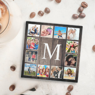 Dessous-de-verre En Verre Photo de Custom Collage Rustic Farmhouse Family