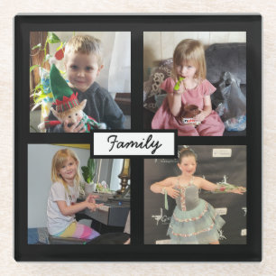 Dessous-de-verre En Verre Photos de famille personnalisées  