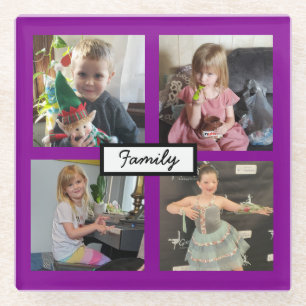 Dessous-de-verre En Verre Photos de famille personnalisées