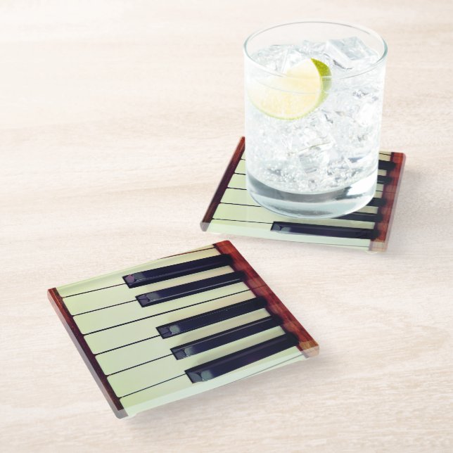 Dessous-de-verre En Verre Piano Keys (Incliné)