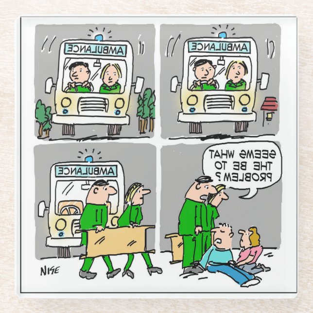 Dessous-de-verre En Verre Pilote d'ambulance ou paramètre (Devant)