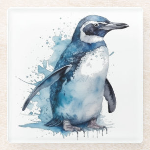 Dessous-de-verre En Verre Pingouin d'aquarelle Arctique
