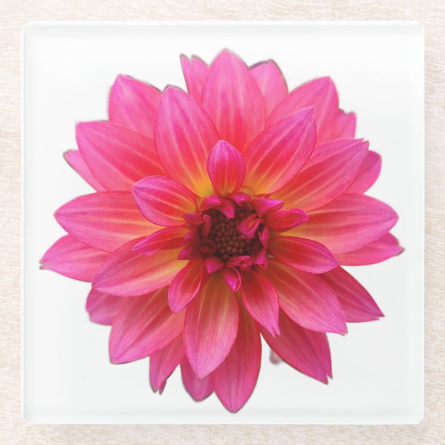 Dessous-de-verre En Verre Pink Dahlia (Devant)
