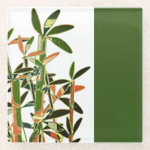 Dessous-de-verre En Verre Plantes chinois Lucky Bamboo. Art moderne