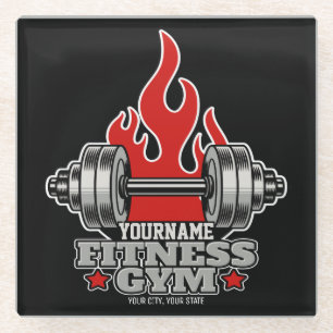 Dessous-de-verre En Verre Poids Personnalisé Levant Dumbbell Fitness Gym