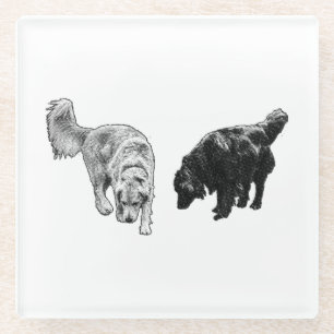 Dessous-de-verre En Verre Poignée de point d'aération — Retriever Duo