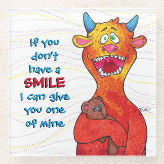 Dessous-de-verre En Verre Pointillez le monstre, dessous de verre de verre