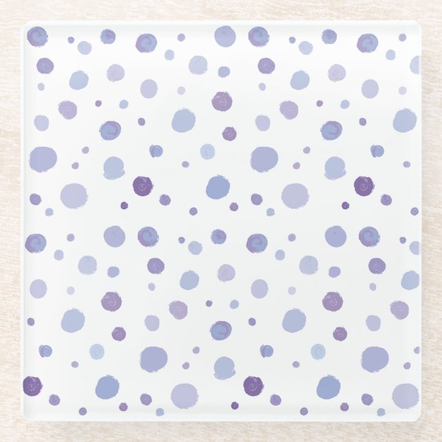 Dessous-de-verre En Verre pois peint à la main (Devant)