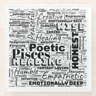 Dessous-de-verre En Verre Poissons Zodiac Word Cloud Inspiration