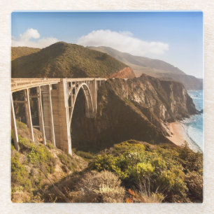 Dessous-de-verre En Verre Pont de Bixby, grand Sur, la Californie,