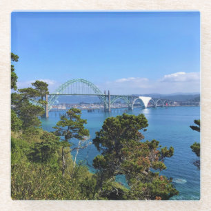 Dessous-de-verre En Verre Pont de la Baie de Yaquina, Newport, Oregon