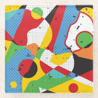 Dessous-de-verre En Verre Pop Art, Minimalisme Vibrant.