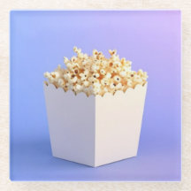 Popcorn dans un bain blanc