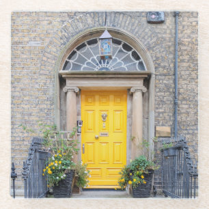 Dessous-de-verre En Verre Porte géorgienne jaune à Dublin
