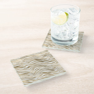 Dessous-de-verre En Verre Poster de animal Gold Zebra