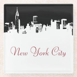 Dessous-de-verre En Verre Poster Pop Art New York City Panorama