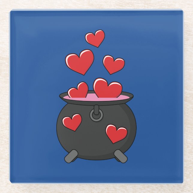 Dessous-de-verre En Verre Potion d'amour des coeurs (Devant)