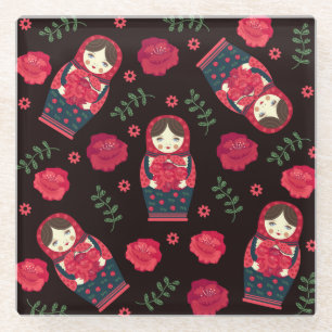 Dessous-de-verre En Verre Poupées de nidification