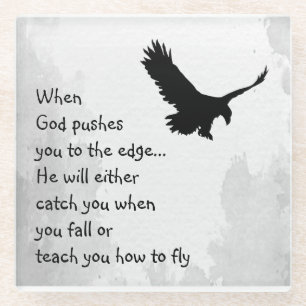 Dessous-de-verre En Verre Poussé à l'extrémité Dieu attrape ou enseigne à vo