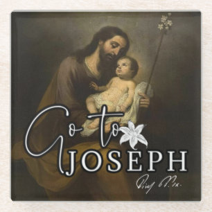 Dessous-de-verre En Verre Prière catholique Saint-Joseph