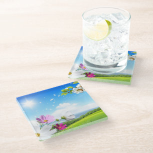 Dessous-de-verre En Verre Printemps et été Jour ensoleillé