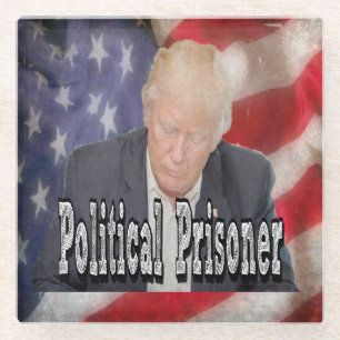 Dessous-de-verre En Verre Prisonnier politique de Trump