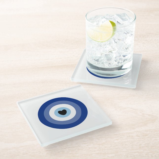 Dessous-de-verre En Verre Protection contre les symboles oculaires (Incliné)