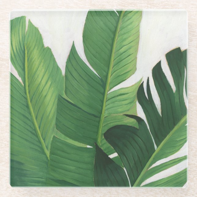 Dessous-de-verre En Verre Pura Vida - Feuilles tropicaux (Devant)