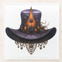 PURPLE & ORANGE VICTORIAN HALLOWEWEEN CASQUETTE