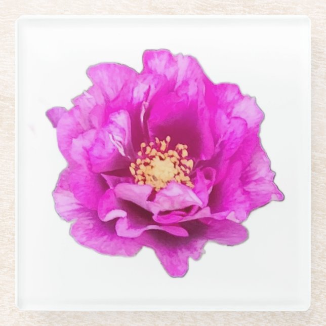Dessous-de-verre En Verre Purple Rose (Devant)
