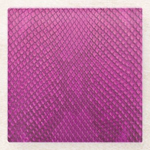 Dessous-de-verre En Verre Python rose : Texture de la peau de serpent.