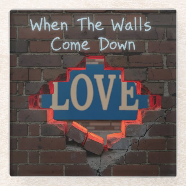 Dessous-de-verre En Verre Quand Les Murs Tombent (Devant)