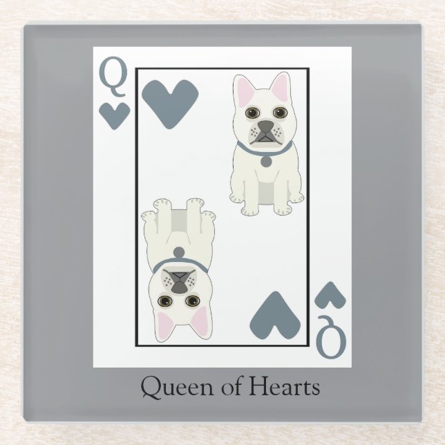 Dessous-de-verre En Verre Queen of Hearts (Devant)