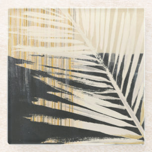 Dessous-de-verre En Verre Raffie d'or - Franges de palme