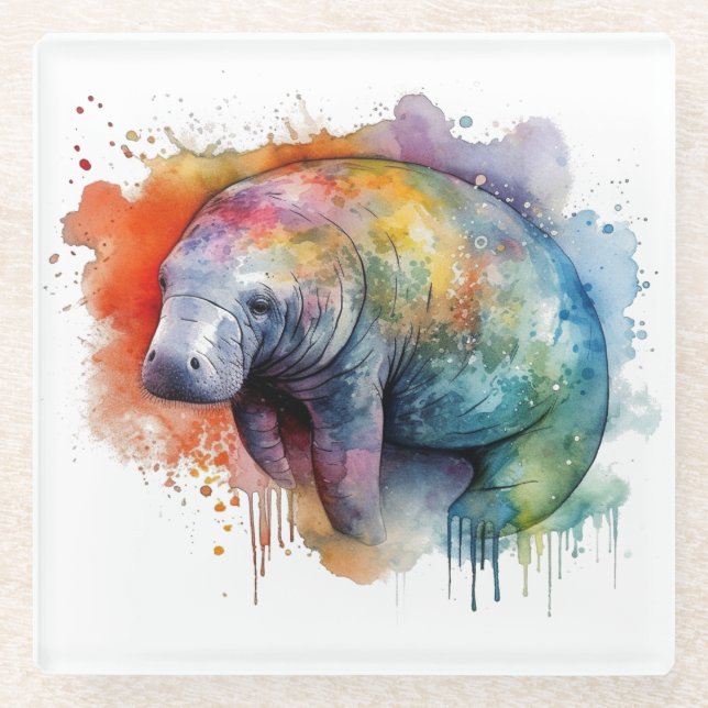 Dessous-de-verre En Verre Rainbow Reef Manatee (Devant)