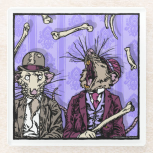 Dessous-de-verre En Verre Rats et os - Pop Goth Nightmare Surreal