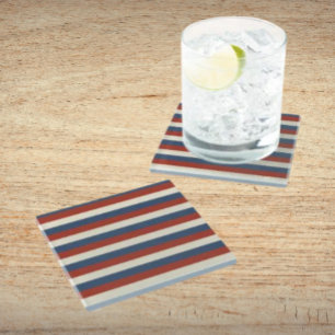 Dessous-de-verre En Verre Rayures Americana – Dessous de verre pour boisson 