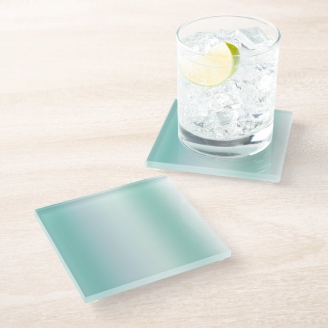 Dessous-de-verre En Verre Rayures blanches menthe (Incliné)