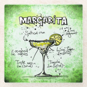 Dessous-de-verre En Verre Recette de boissons de margarita