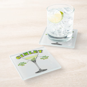 Dessous-de-verre En Verre Recette de cocktail Gimlet Martini Art 