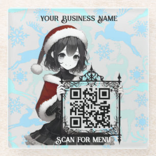 Dessous-de-verre En Verre Recherche de Menu3 QRcode avec personnalisation LG