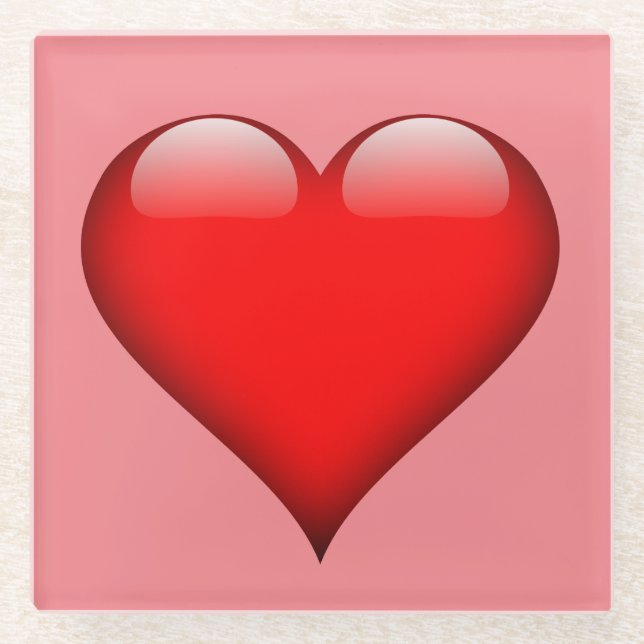 Dessous-de-verre En Verre Red Heart Love (Devant)