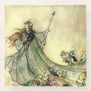 Dessous-de-verre En Verre "Reine des fées" par Arthur Rackham